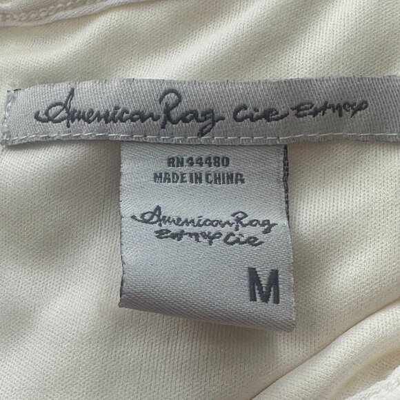 American Rag Fit & Flare Dress Medium Sleeveless‎ scoop Neck Zipper Ivory Lined - Picture 2 of 12